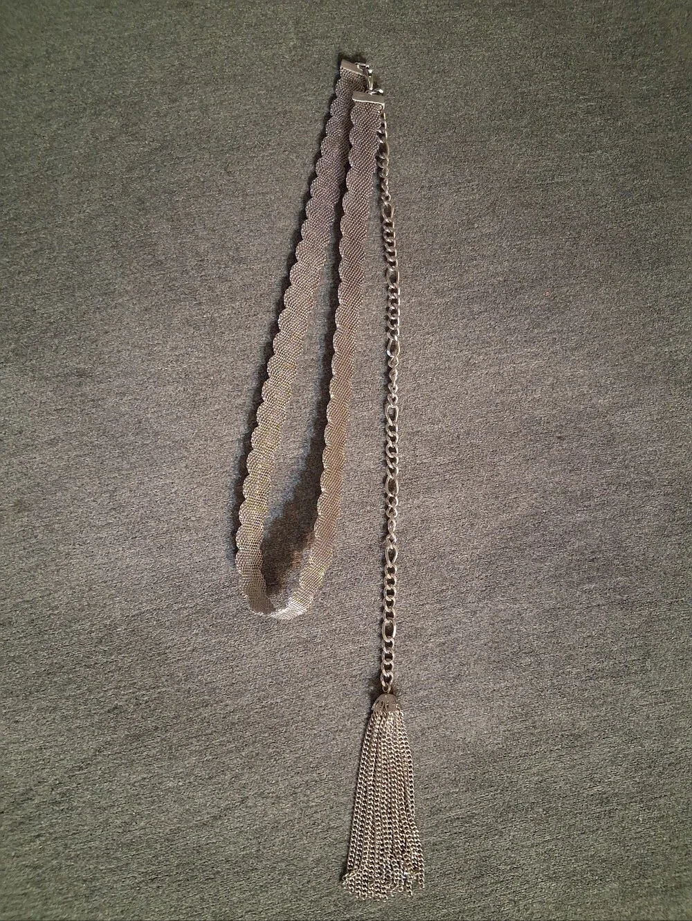 Silver Scalloped Chain Tassel Belt - Women Accessories